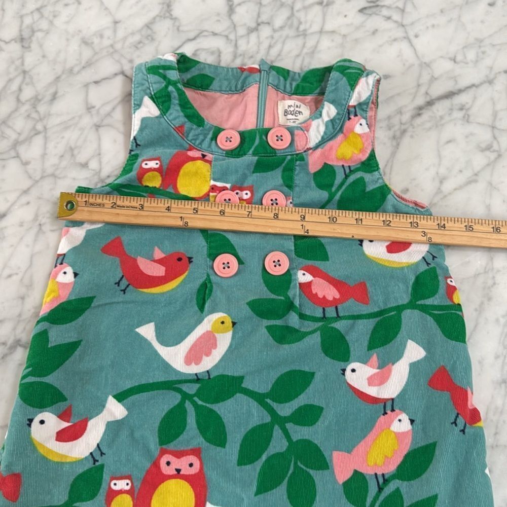 Mini Boden Girls Corduroy Bird Owl Retro Dress Size 7/8 Years - Picture 4 of 6